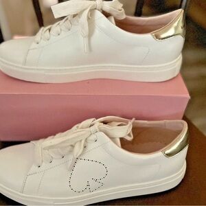 Kate Spade NEW YORK White Sneakers with Gold Accents